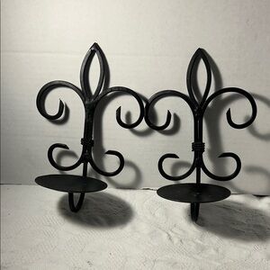 Black Metal Wall Candle Holders